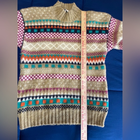 VTG 90s Passo Geometric Pattern Sweater Women Medium  Cotton Blend Knit Colorful - Picture 6 of 10